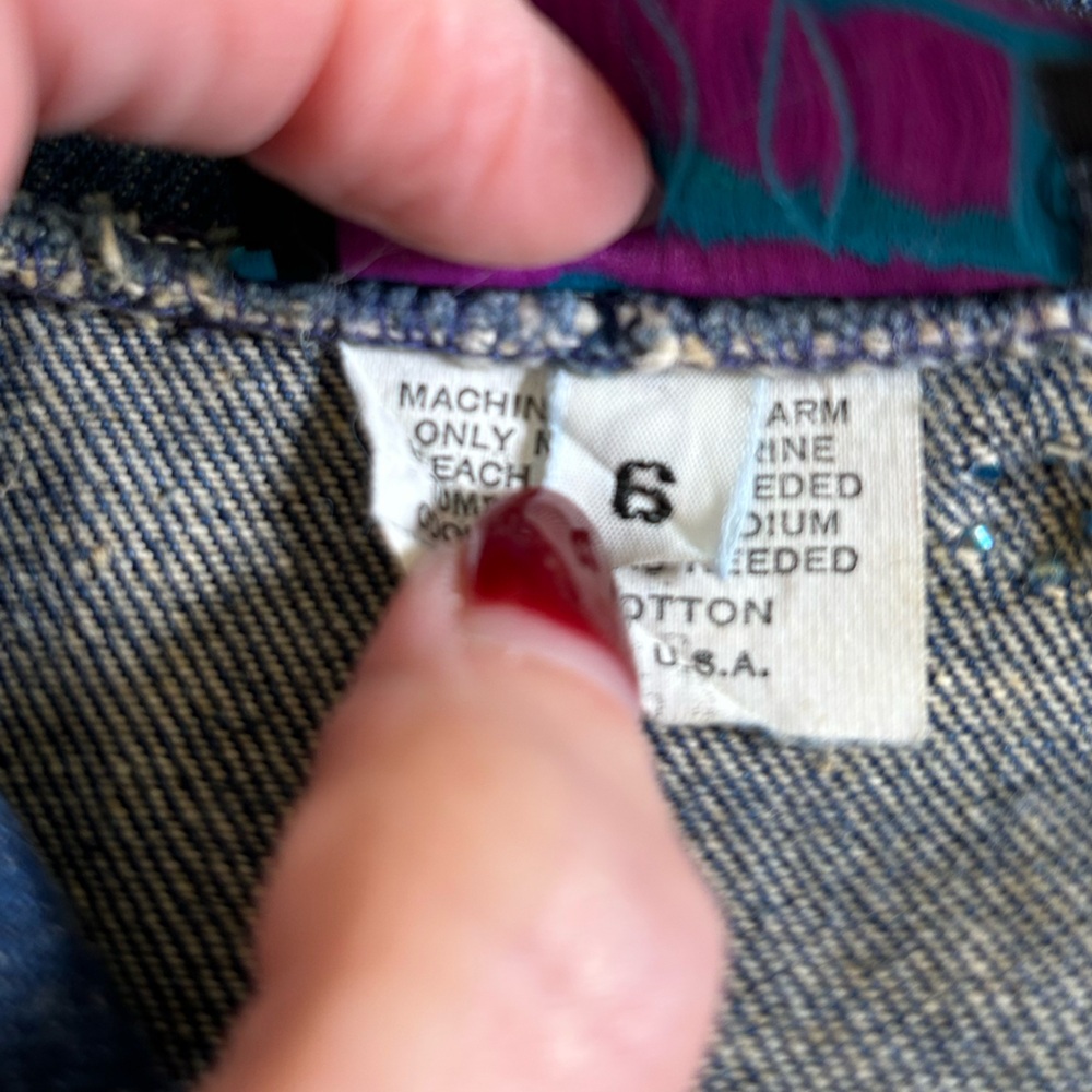 VTG‎ 80s/90s DECO Sport Hand-Painted Chicago Denim Blazer Sz 6/M Made in USA - Picture 7 of 17